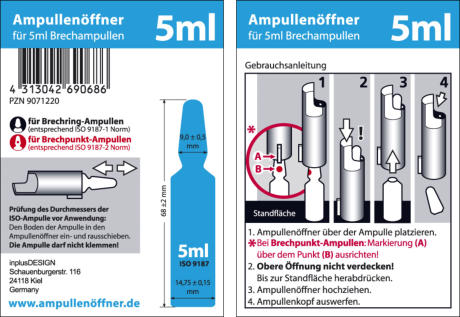 Ampullenöffner für 5 ml Ampullen. Gebrauchsanleitung. 